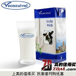 一号店：Vecizuivel/乐荷 有机全脂纯牛奶1L 荷兰原装进口 9.9元包邮 限购一件
