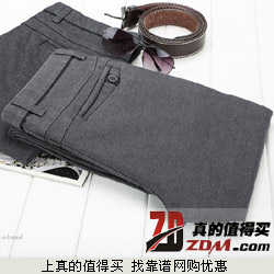 Vmozaq 75%棉质加厚直筒商务休闲西裤特价39元包邮 2色可选