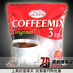 马来西亚Deary得丽怡保进口速溶咖啡 三合一白咖啡 600g/袋  26元包邮