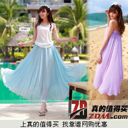 YASO雅烁新款雪纺半身仙女裙限时32.8元包邮 5色可选 两条减6元