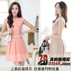 Sunish圣妮思2014夏季装新韩版气质连衣裙下单39元包邮 两色可选