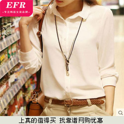 EFR 女士韩版雪纺衬衫 2色可选 29.9元包邮
