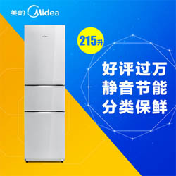 Midea美的 BCD-215TQMB 静音节能三门冰箱 