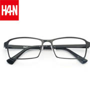 京东 HAN 男女士防辐射M952哑黑色眼镜框+1.56非球面镜片 