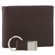 凑单品！Calvin Klein Leather Bookfold男士真皮钱包+钥匙环